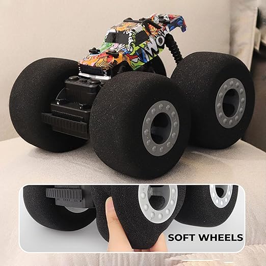Side view of Playzu RC soft wheel racing car with large foam wheels Cocoland Toys