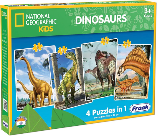 Frank National Geographic Dinosaurs 4-in-1 Puzzle Set