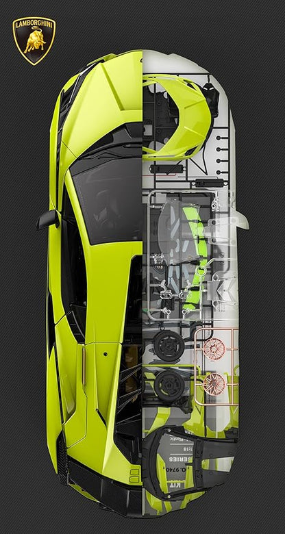 RASTAR RC Car Kits to Build, 1/18 Lamborghini Sian Supercar Assembly Building Kit with Remote Controller, 72PCs, STEM Kits for Kids and Adult, Ages 8+, Green