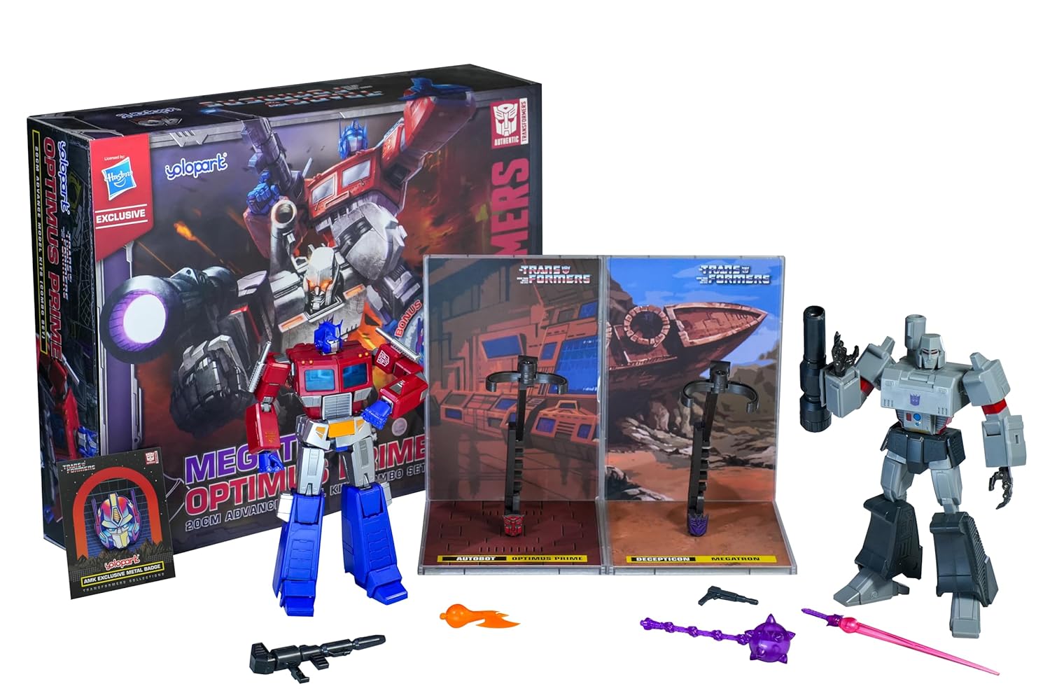 Transformers Authentics by YoloPark,20cm Advanced Model kit (Optimus Prime & Megatron Combo Set), 22 Parts to Assemble, Assemble and Collect, Great...
