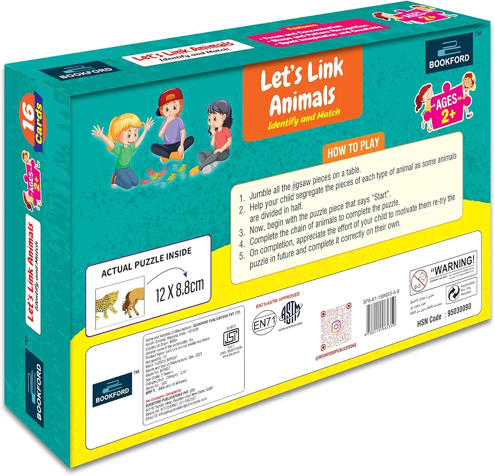 BOOKFORD LET’S Link Animals Card Puzzle