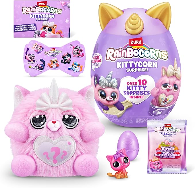 Rainbocorns Kittycorn Surprise Series 2, Sola the Bengal Cat - Collectible Plush - 10 Surprises to Unbox, Peel and Reveal Heart, stickers, Ages 3+ (Bengal Cat)