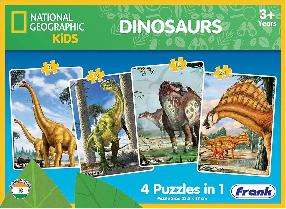 Frank National Geographic Dinosaurs 4-in-1 Puzzle Set