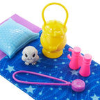 It Takes Two Camping Playset with Chelsea™ Doll (6 in, Blonde), Pet Owl, Sleeping Bag, Binoculars & Camping Accessories