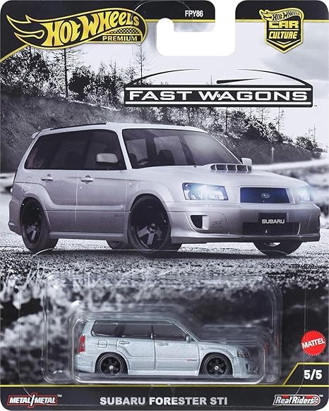 Cocoland Toys Hot Wheels Fast Wagons Subaru Forester STi Premium Die-Cast Car with Real Riders tyres