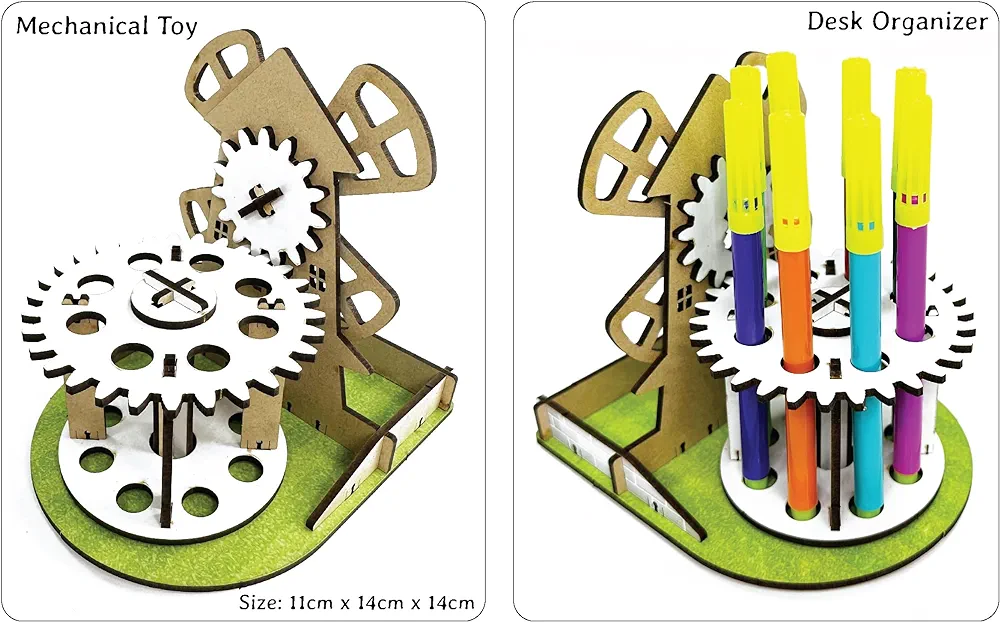 Funvention Windmill DIY Pen Stand Mechanical Model Desk Organizer