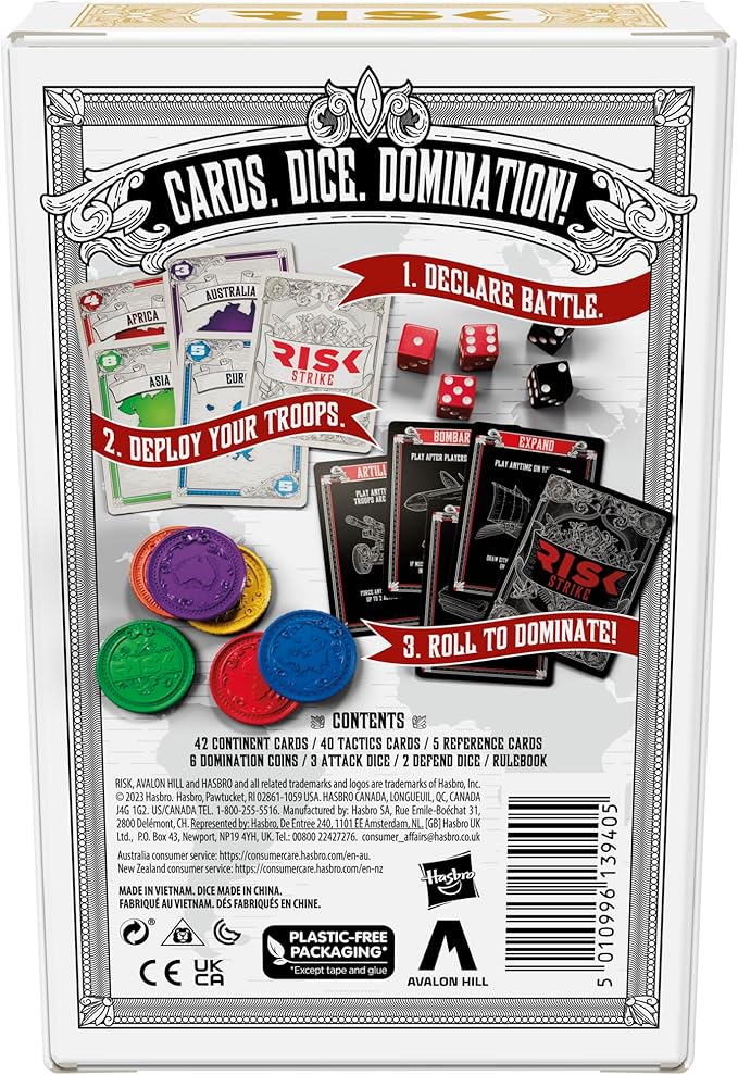 Hasbro Gaming Risk Strike Cards and Dice Game