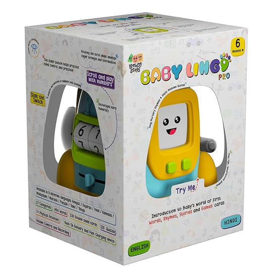 Baby Lingo Pro, Montessori Games, Multilingual Toy, Screen-Free Quiz Games, Vocabulary Building, Interactive Educational Toy for 1 to 5 Year Old Kids. English - Hindi - Marathi
