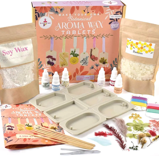 Kalakaram Aroma Wax Tablet Making DIY Kit, Botanical and Floral Fragrances