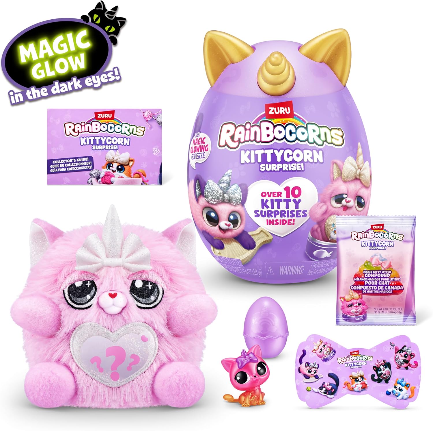 Rainbocorns Kittycorn Surprise Series 2, Sola the Bengal Cat - Collectible Plush - 10 Surprises to Unbox, Peel and Reveal Heart, stickers, Ages 3+ (Bengal Cat)