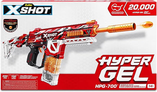XSHOT Hyper Gel HPG-700 Blaster, Semi and Fully Automatic Gel Blaster & 20,000 Hyper Gel Pellets, 700 Capacity Mag, Eyewear, Up by ZURU