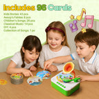 Kids Phonograph Toddler Record Player， with 96 Learning Cards, Early Education Machine Record Player Music Box Storyteller pop Speakers, Gift for Boys and Girls