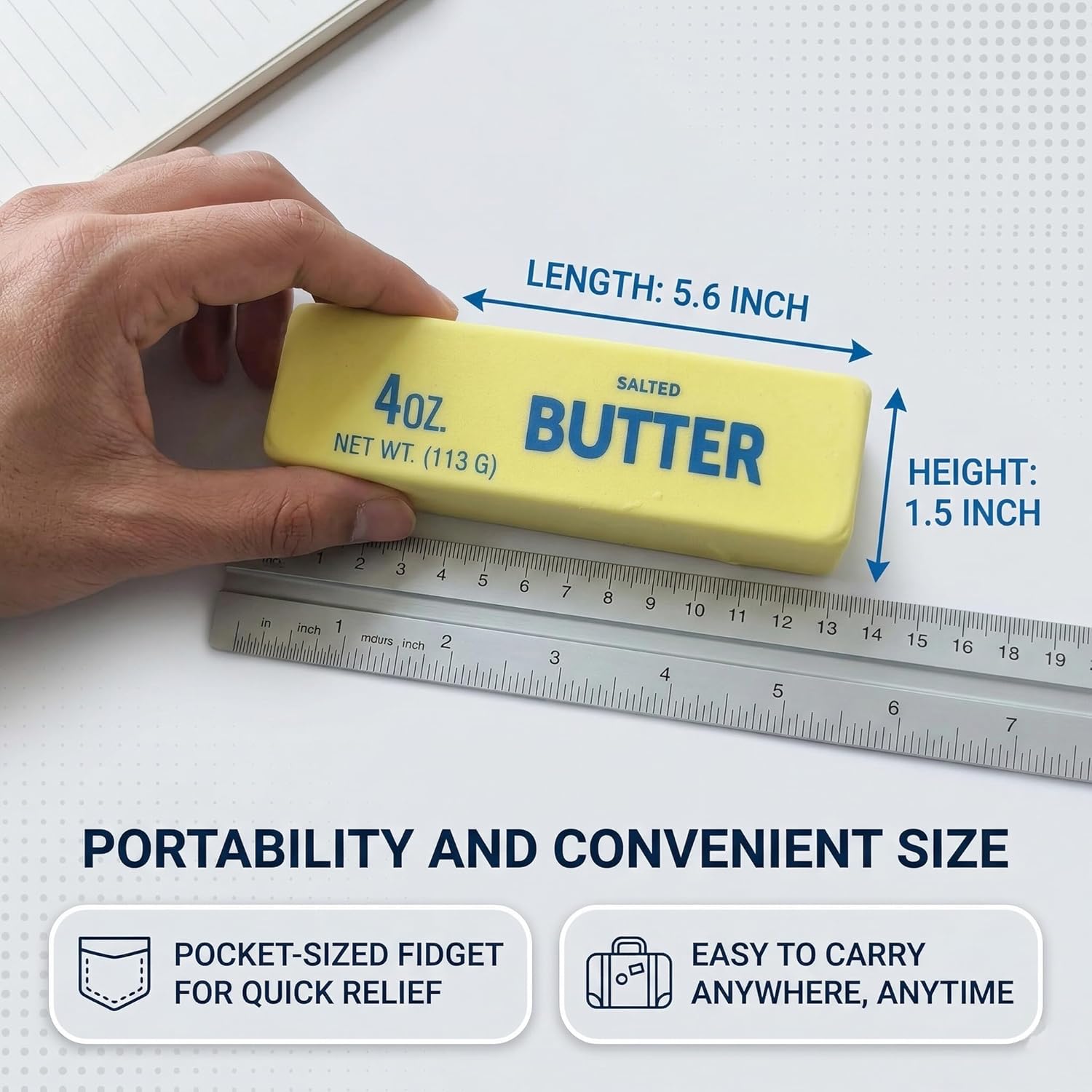 Slow Rising Butter Squishy, Realistic Butter Stick Random One (Pack Of 2)