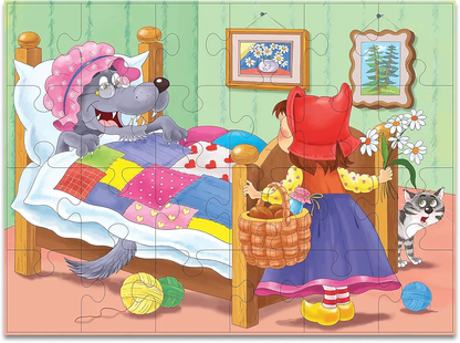 BOOKFORD 4 in 1 Little Red Riding Hood Jigsaw Puzzle Game