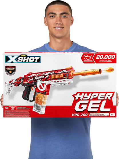 XSHOT Hyper Gel HPG-700 Blaster, Semi and Fully Automatic Gel Blaster & 20,000 Hyper Gel Pellets, 700 Capacity Mag, Eyewear, Up by ZURU