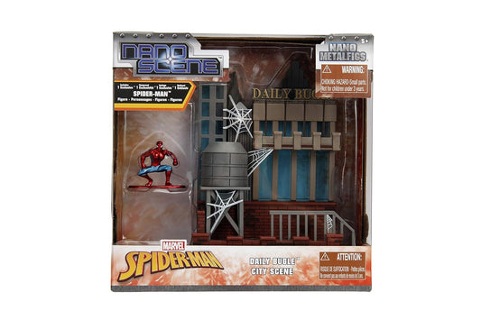 Marvel Spider Man City Scene-Daily Bugle Display with Figure, Multicolor