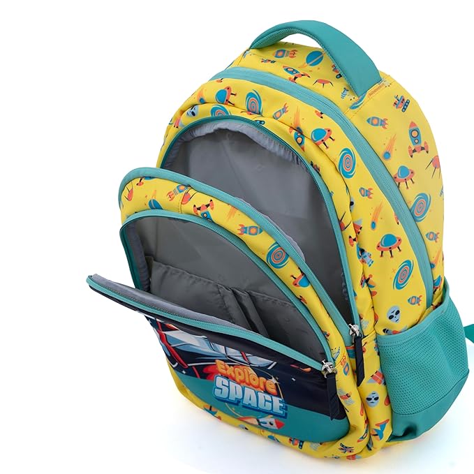 Cartoon Printed Kid Backpack | Lightweight Preschool Bag ( space Theme )