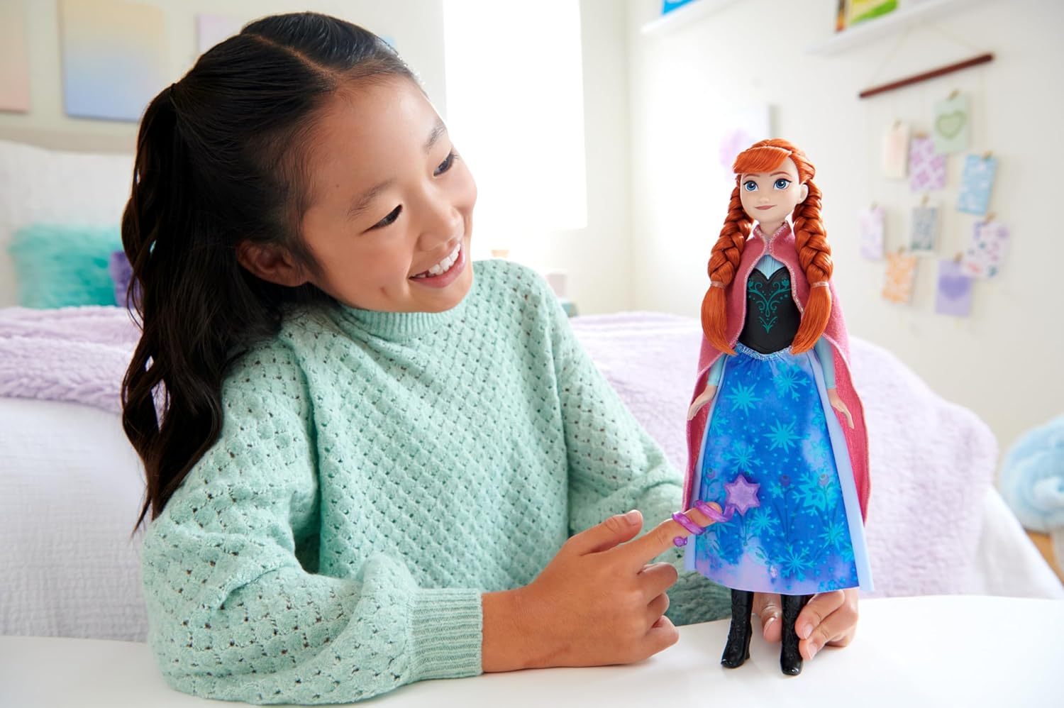 Mattel Disney Frozen Anna Magical Color-Change Skirt Fashion Doll, Inspired by Disney Movie, Posable