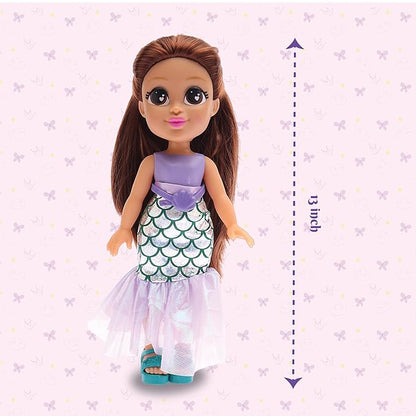 Li'l Diva Mermaid-Marina 13" Doll - India's First Preschool Role Play Pretendplay With Accessories