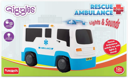 Giggles Funskool, Rescue Ambulance, Multicolour Vehicle