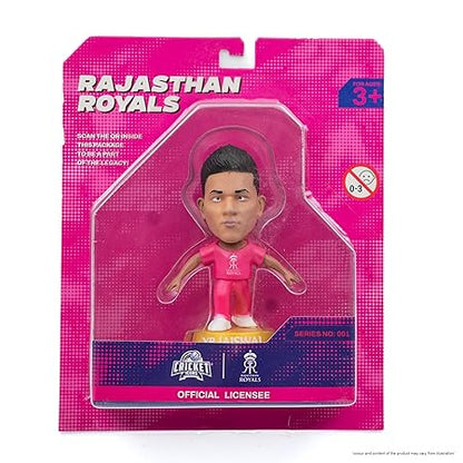 Cricket Icons Action Figure Yashasvi Jaiswal Rajasthan Royal Collectible Miniature, IPL Edition with 360° Rotatable Head, RR Cricket Player for Fans &...