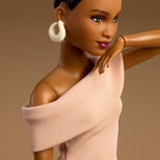 Barbie Basics Model Collector Fashion Doll 08 with Brunette Hair in Tan Dress & Strappy Heels