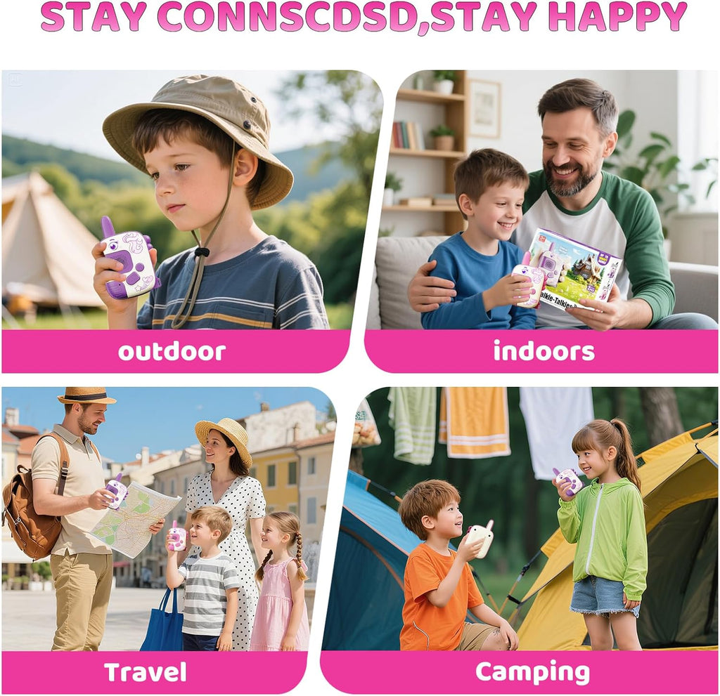 Walkie Talkies for Kids 2 Pack Outdoor Adventure Toys with Range,Unicorn Toys