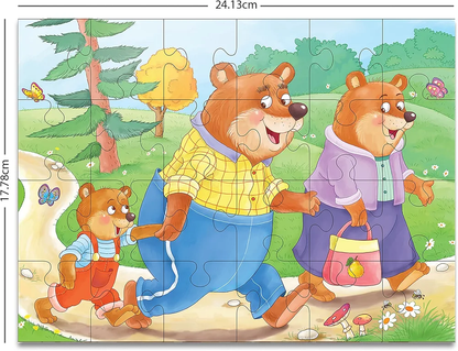 BOOKFORD 4 in 1 Goldilocks and Three Bear Jigsaw Puzzle