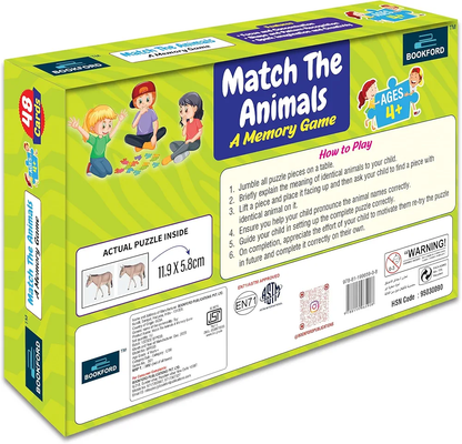 BOOKFORD Match The Animal A Memory Game Jigsaw