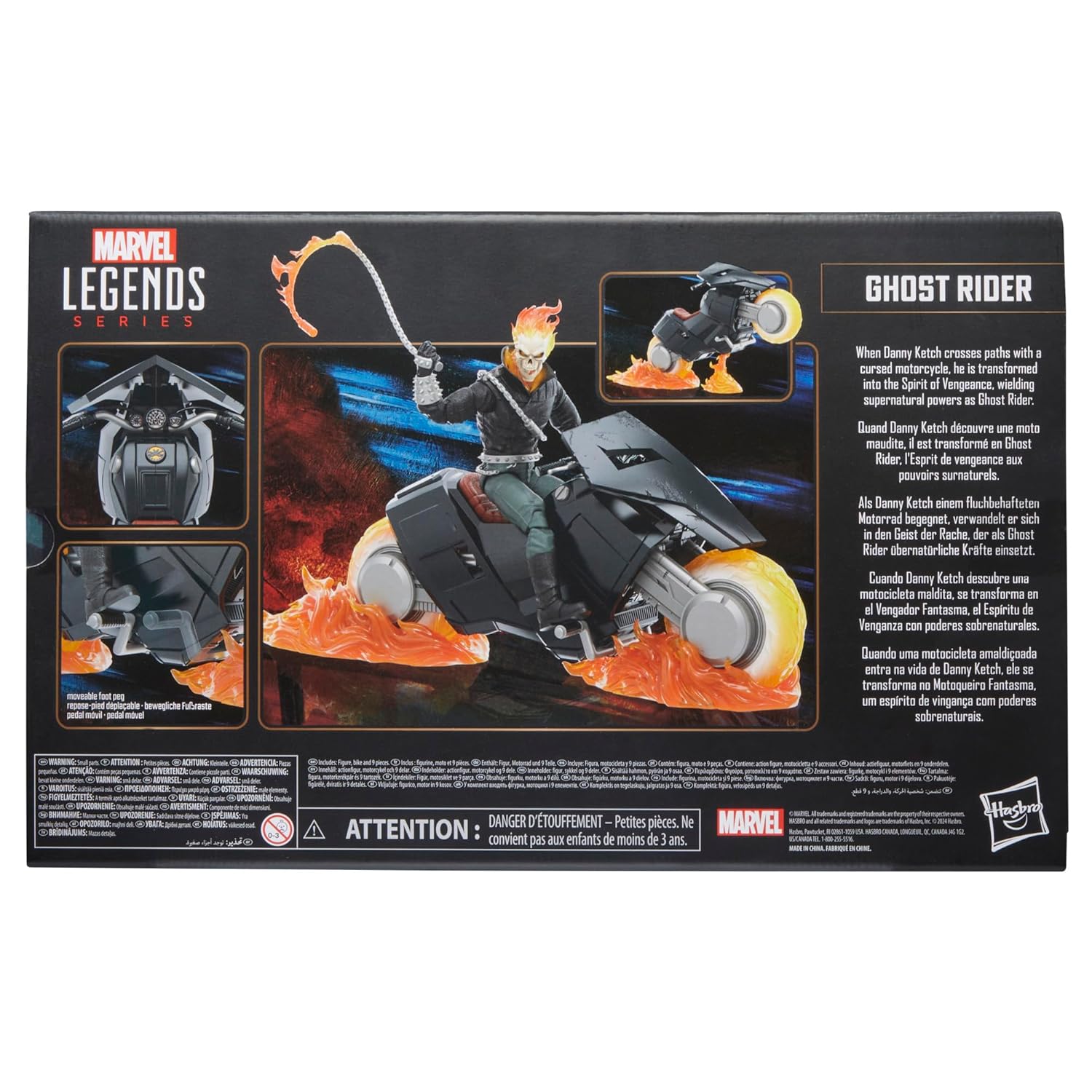 Marvel Legends Series Ghost Rider (Danny Ketch) with Motorcycle, Marvel 85th Anniversary Comics Collectible 6-Inch Action Figure
