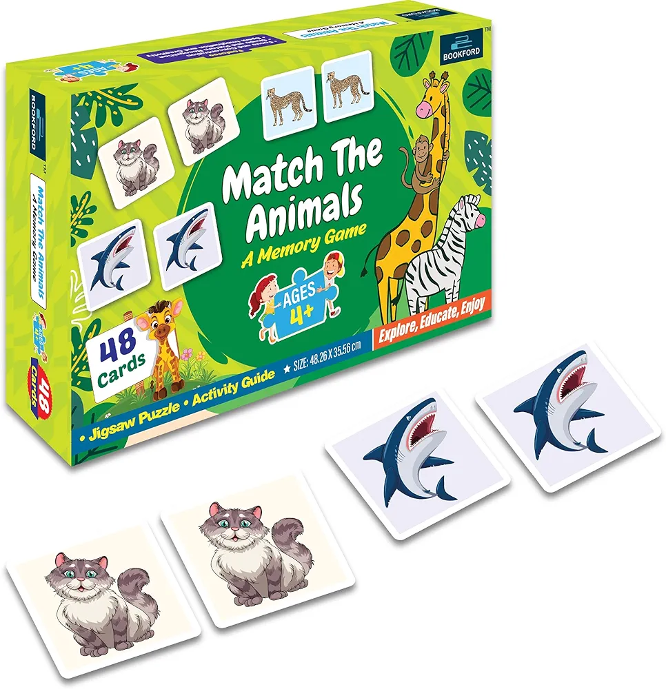 BOOKFORD Match The Animal A Memory Game Jigsaw