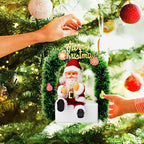 Electric Santa Claus Music Glowing Colorful, Hanging Christmas Music Christmas Wreath, Merry Christmas Santa Claus Tinsel Garland Door for Christmas