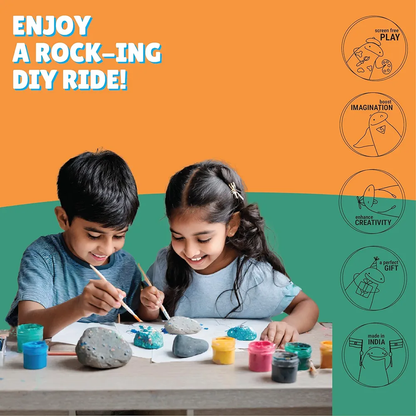 Kalakaram DIY Rock Painting Kit, Comes with 5 Re-usable Rocks
