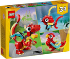 LEGO Creator Red Dragon 3in1 Animal Toy Set 31145 (149 Pieces)