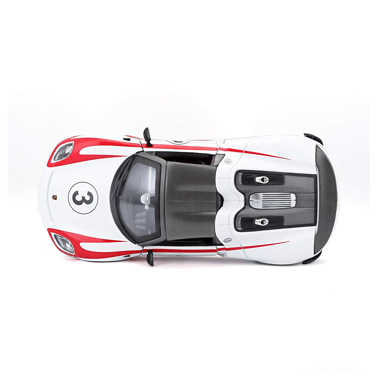 Bburago 918 Spyder Racing Porsche, White, Adult 1/24