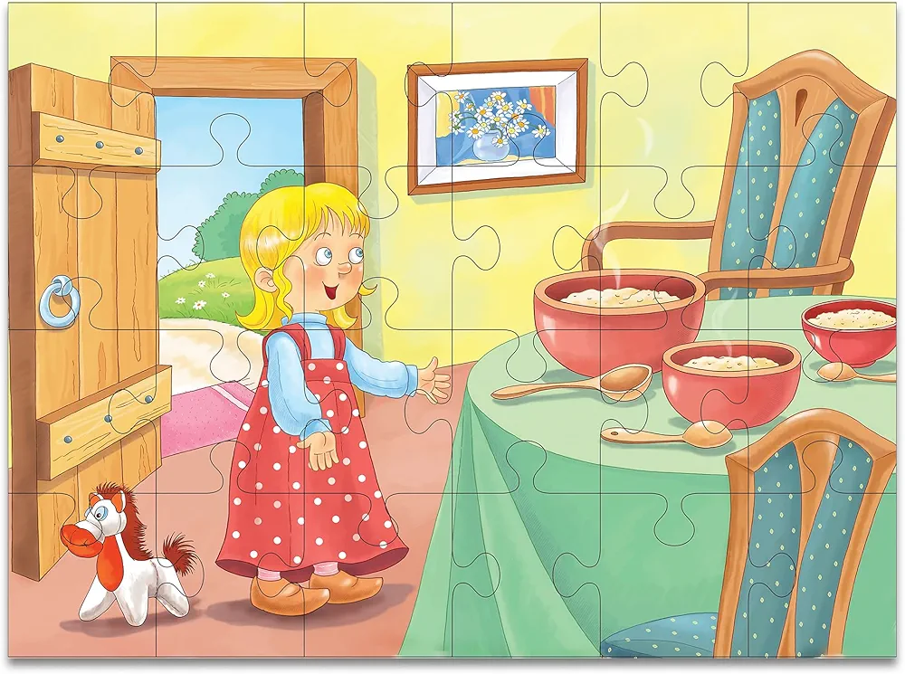 BOOKFORD 4 in 1 Goldilocks and Three Bear Jigsaw Puzzle