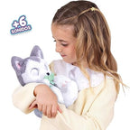 Baby Paws Siberian Husky Puppy Toy with Cute Swaddle Bag|Scan QR Code for More Interactive Roleplay,Pretend Play Toy|Make 5 Adorable Sounds Kids Toys for Ages 4+