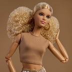 Barbie Basics Model Collector Fashion Doll 07 with Blonde Hair & White Print Pants, Universal-fit Fashions & Posable Body
