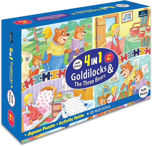 BOOKFORD 4 in 1 Goldilocks and Three Bear Jigsaw Puzzle