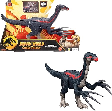 Mattel Jurassic World Chaos Theory Attack and Roar Sounds Therizinosaurus Dinosaur Action Figure