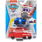 PAW PATROL True Metal Team Vehicles Set of 2 with Fire Truck and Chase in Police Car, Scale 1:55, Toy for Children from 3 Years