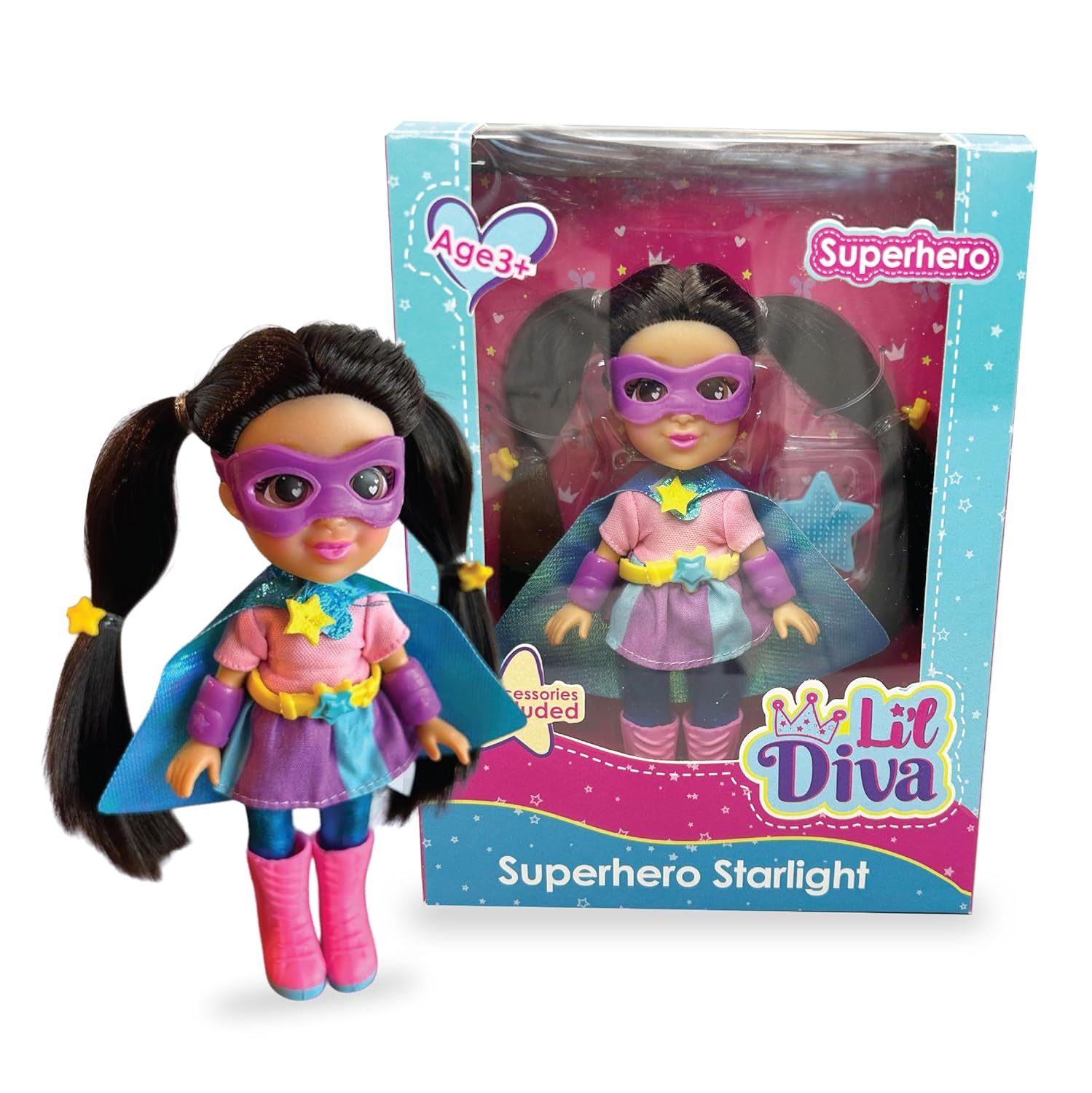 Li'l Diva Superhero Starlight 6'' Doll|India’s First Preschool RolePlay PretendPlay Doll with Accessories|Best Gift|Toy Doll for Girls3+