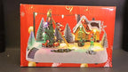 Christmas Village LED Musical Scene with Santa, Illuminated Holiday Decoration with Christmas Tree, Snow Base