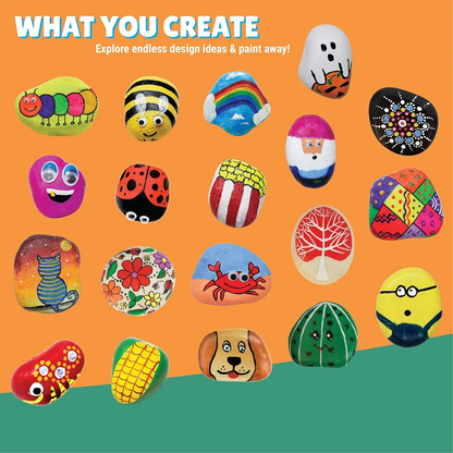 Kalakaram DIY Rock Painting Kit, Comes with 5 Re-usable Rocks