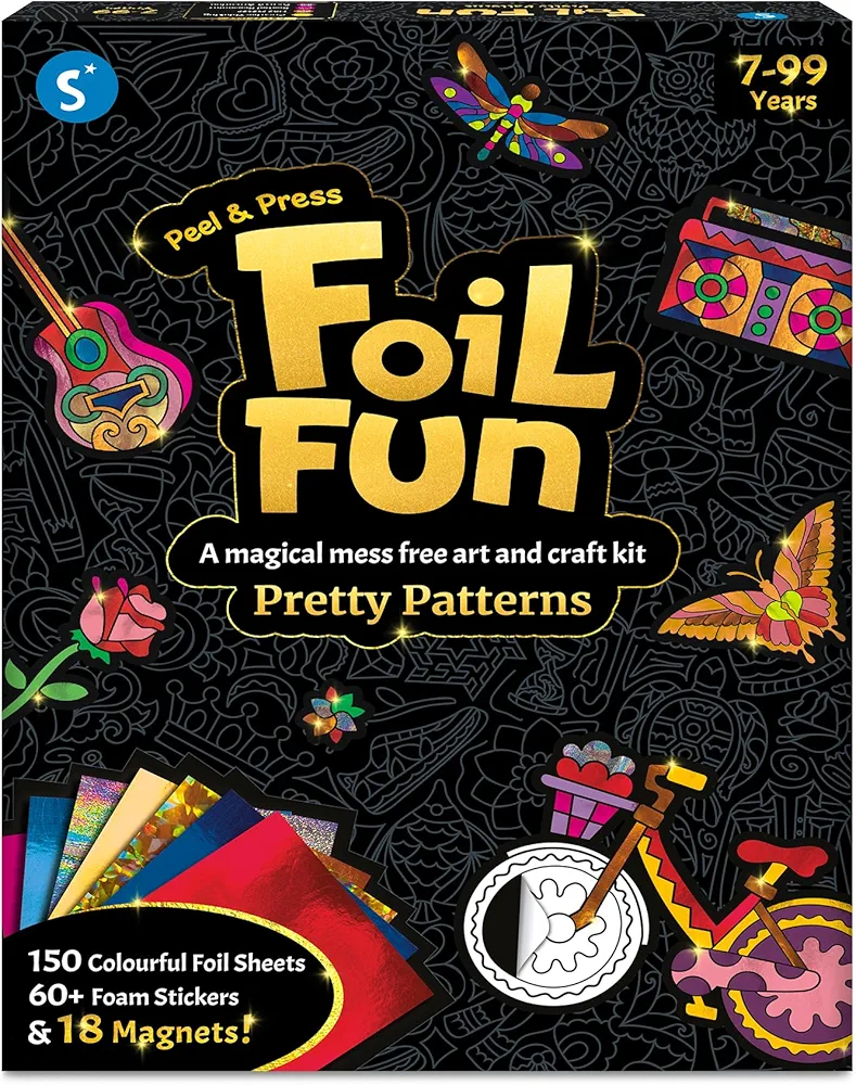 Skillmatics Art & Craft Activity - Foil Fun Pretty Patterns, Magnets & Supplies