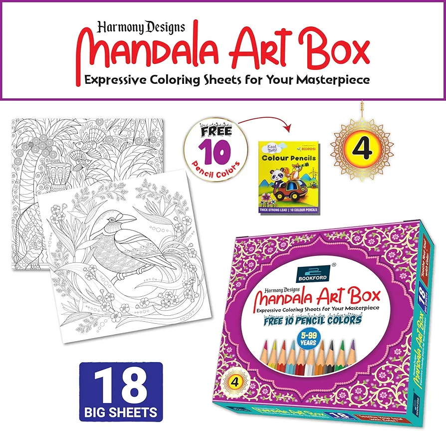 BOOKFORD Harmony Designs Mandala Art