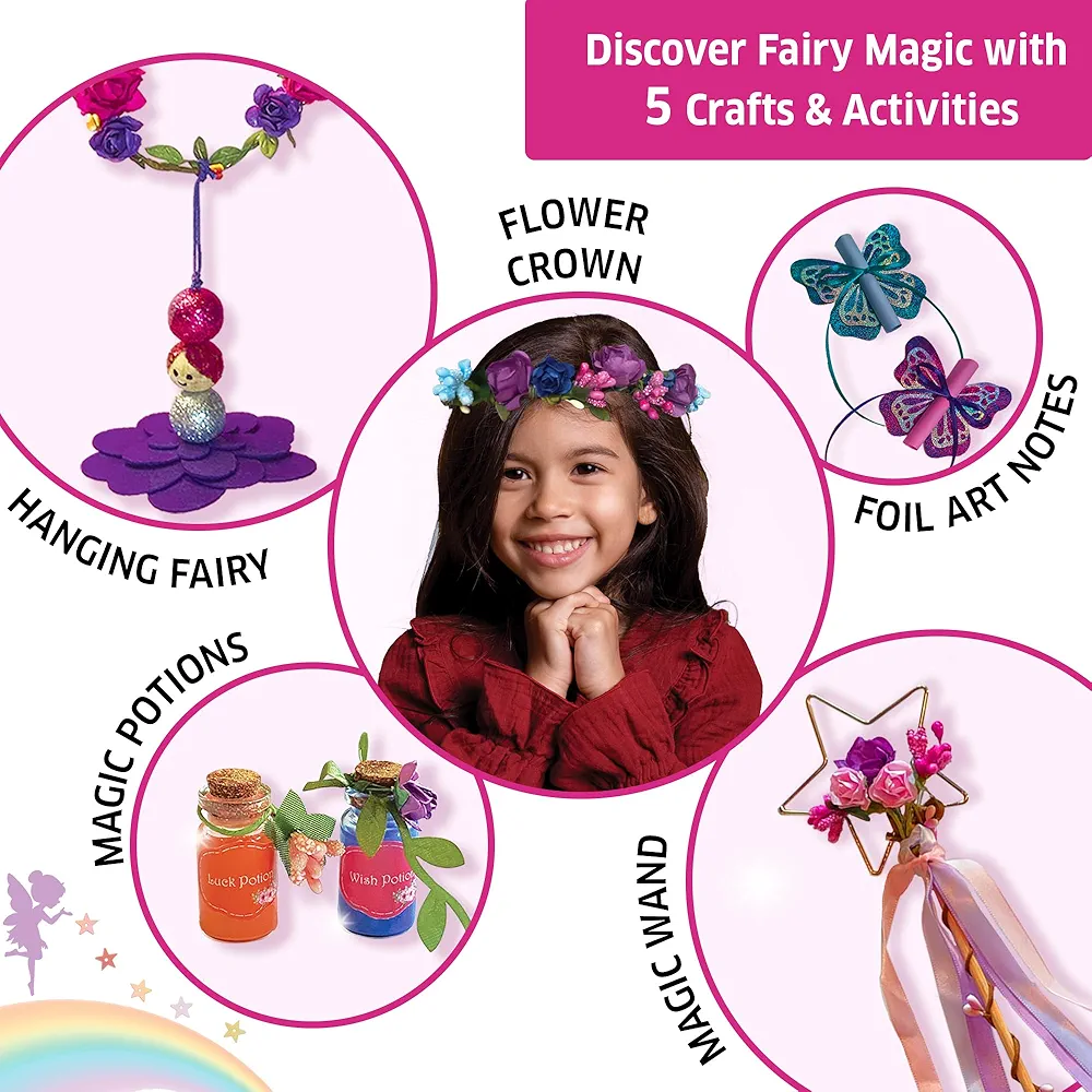 Chalk and Chuckles Paper Art and Craft Kit,Make Your Own Fairy Princess