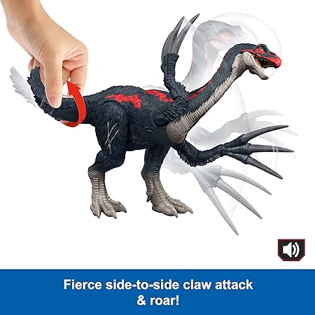 Mattel Jurassic World Chaos Theory Attack and Roar Sounds Therizinosaurus Dinosaur Action Figure