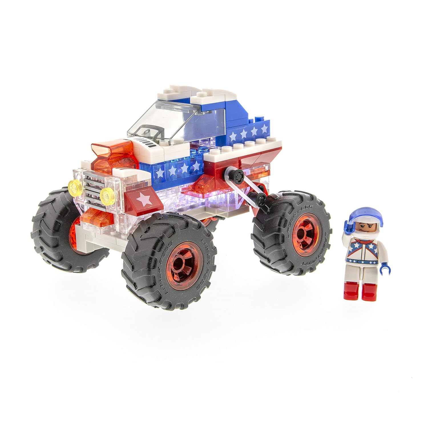 Laser Pegs Stunt Racer Light-Up Building Block Playset