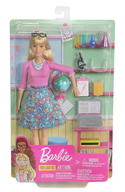 Barbie® Teacher Doll, Blonde, with 10 Teaching Accessories, Including Spinning Globe and a Laptop That Opens and Closes
